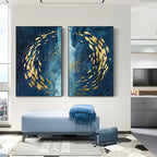 Canvas Print Blue Sea Ocean View Cotton Unframed Coastal Wall Art Decor