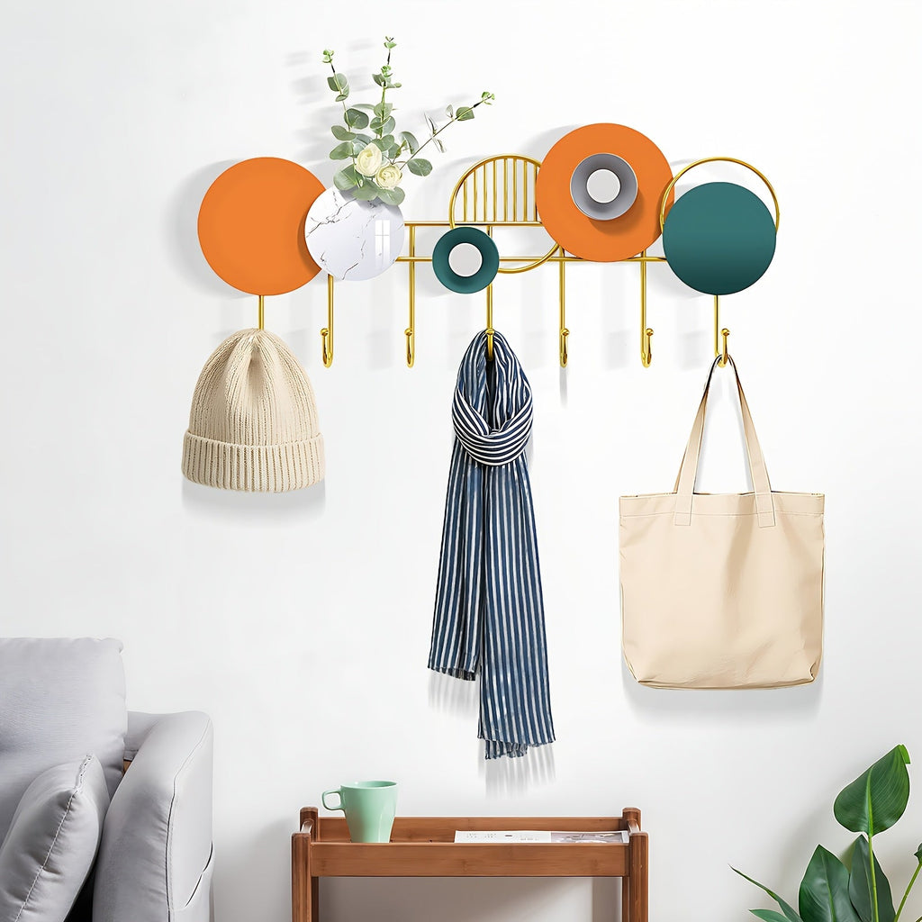 BlumenGlanz: Wall-Mounted Coat Rack – Handcrafted Metal Frame with Floral Decoration & Polished Hooks, Decorative for Hallway & Living Room
