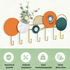 BlumenGlanz: Wall-Mounted Coat Rack – Handcrafted Metal Frame with Floral Decoration & Polished Hooks, Decorative for Hallway & Living Room