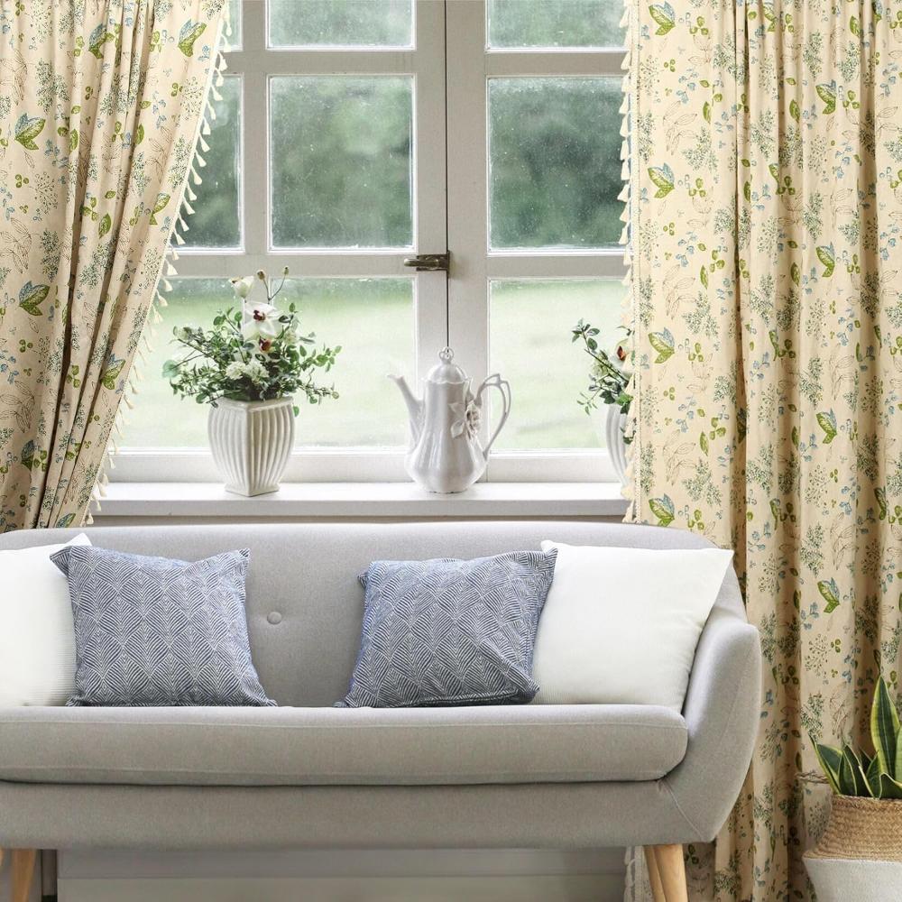 BlumenHauch: Boho-Style Curtain with Floral Pattern – Decorative & Functional for Living Room & Dining Room
