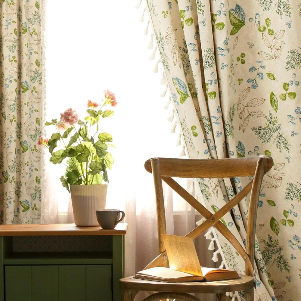 BlumenHauch: Boho-Style Curtain with Floral Pattern – Decorative & Functional for Living Room & Dining Room