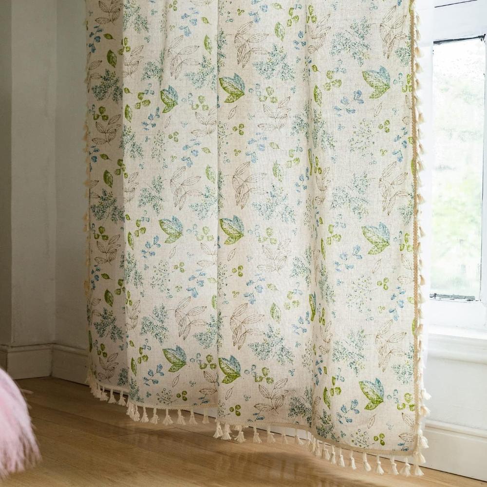 BlumenHauch: Boho-Style Curtain with Floral Pattern – Decorative & Functional for Living Room & Dining Room