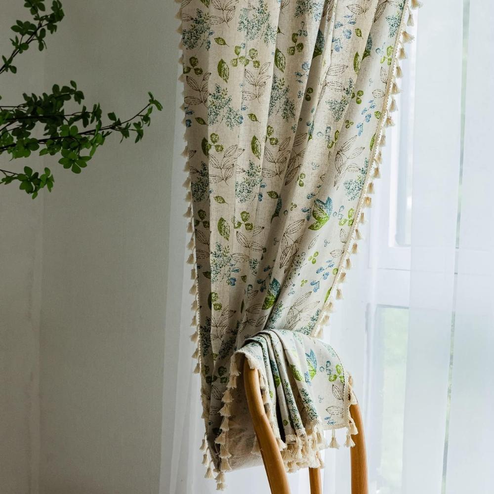 BlumenHauch: Boho-Style Curtain with Floral Pattern – Decorative & Functional for Living Room & Dining Room