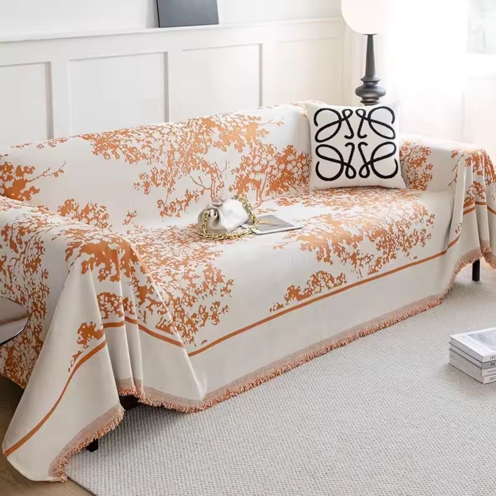 Blumenfeld: Sofa Cover in Chenille Design with Floral Texture & Cozy Comfort – for Sofa & Living Room