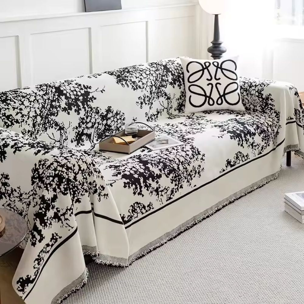 Blumenfeld: Sofa Cover in Chenille Design with Floral Texture & Cozy Comfort – for Sofa & Living Room