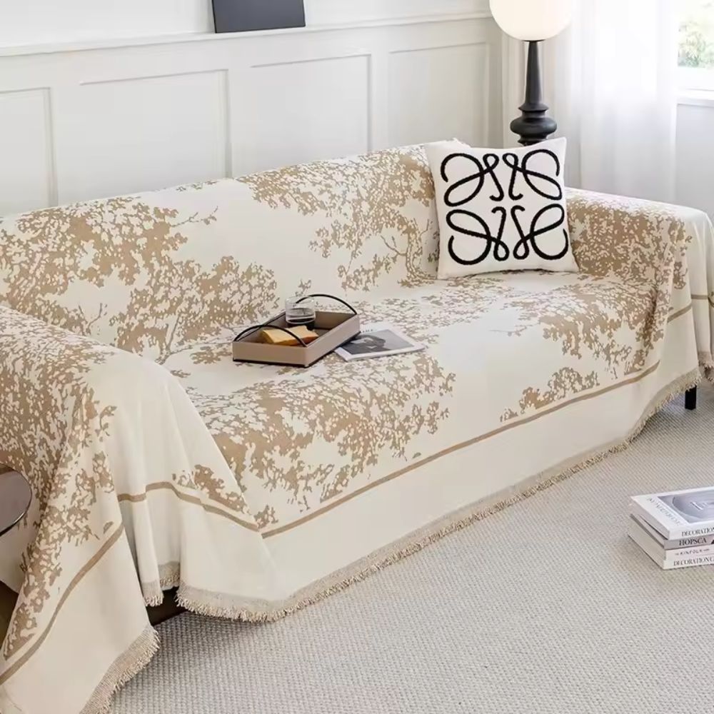 Blumenfeld: Sofa Cover in Chenille Design with Floral Texture & Cozy Comfort – for Sofa & Living Room