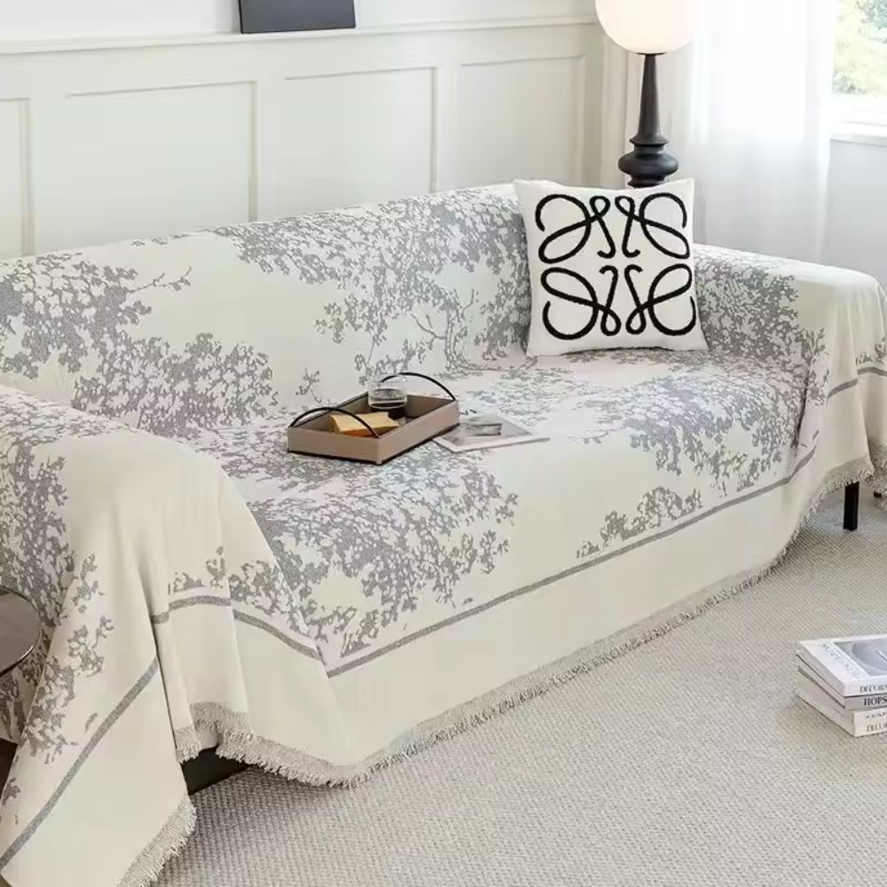 Blumenfeld: Sofa Cover in Chenille Design with Floral Texture & Cozy Comfort – for Sofa & Living Room