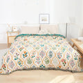 BlütenDiamant: Cotton blankets in jacquard style with two-tone reversible look & light texture – for sofa & bed