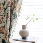 Flower Harmony: Curtain with Floral Pattern and Tassels – Light-Filtering for Bedroom and Living Room