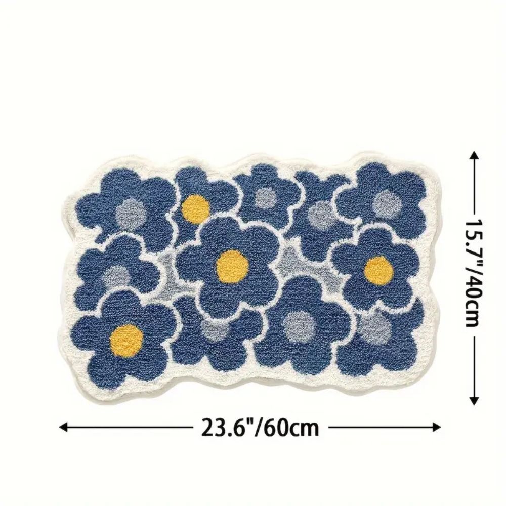 BlütenHeim: Non-Slip Bath Mat in Floral Design – Soft, Absorbent & Washable