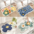 BlütenHeim: Non-Slip Bath Mat in Floral Design – Soft, Absorbent & Washable