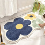 BlütenHeim: Non-Slip Bath Mat in Floral Design – Soft, Absorbent & Washable