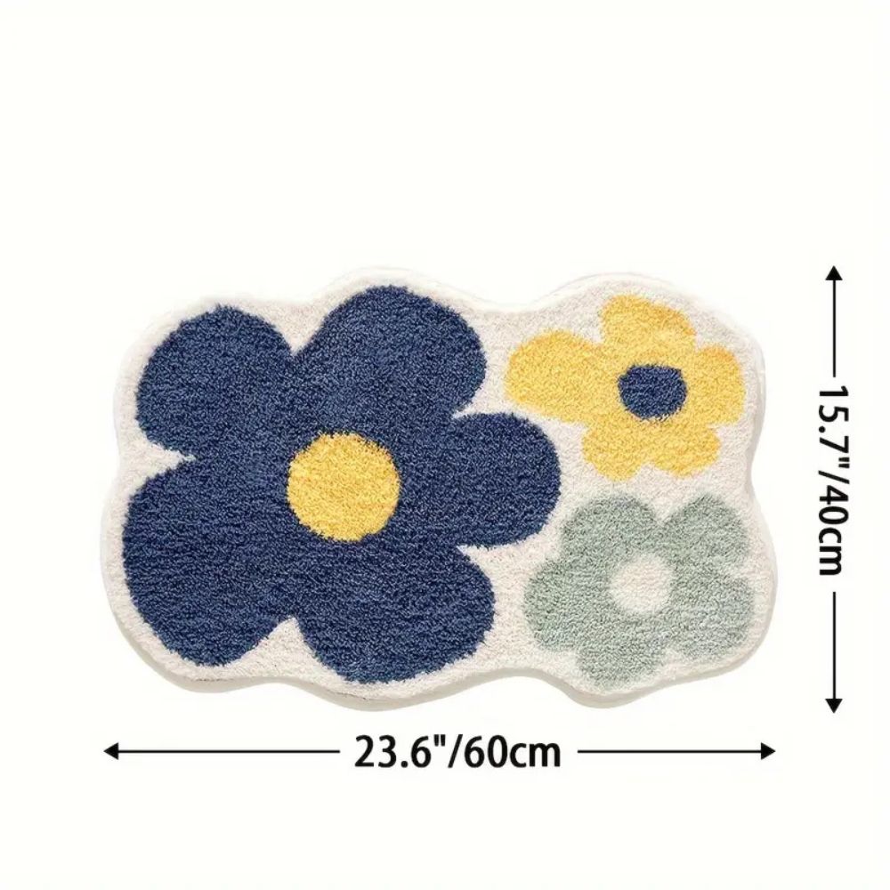 BlütenHeim: Non-Slip Bath Mat in Floral Design – Soft, Absorbent & Washable