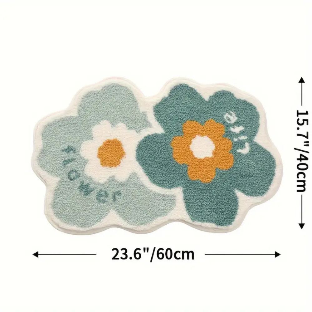 BlütenHeim: Non-Slip Bath Mat in Floral Design – Soft, Absorbent & Washable