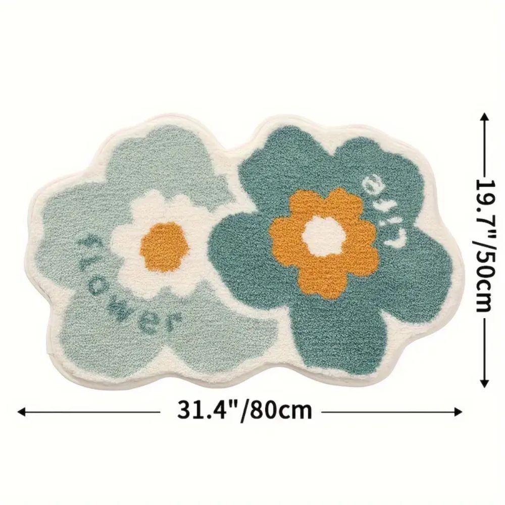 BlütenHeim: Non-Slip Bath Mat in Floral Design – Soft, Absorbent & Washable