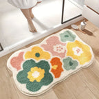 BlütenHeim: Non-Slip Bath Mat in Floral Design – Soft, Absorbent & Washable