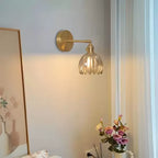 BlütenLicht: Vintage Tulip Glass Wall Lamp – Retro Flower Wall Light for Living Room & Bedroom
