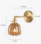 BlütenLicht: Vintage Tulip Glass Wall Lamp – Retro Flower Wall Light for Living Room & Bedroom