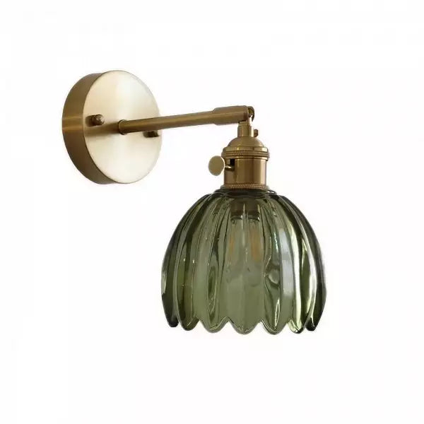 BlütenLicht: Vintage Tulip Glass Wall Lamp – Retro Flower Wall Light for Living Room & Bedroom