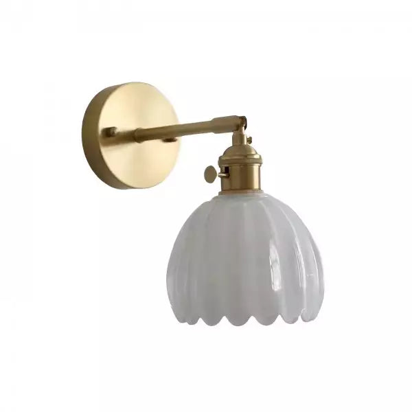 BlütenLicht: Vintage Tulip Glass Wall Lamp – Retro Flower Wall Light for Living Room & Bedroom