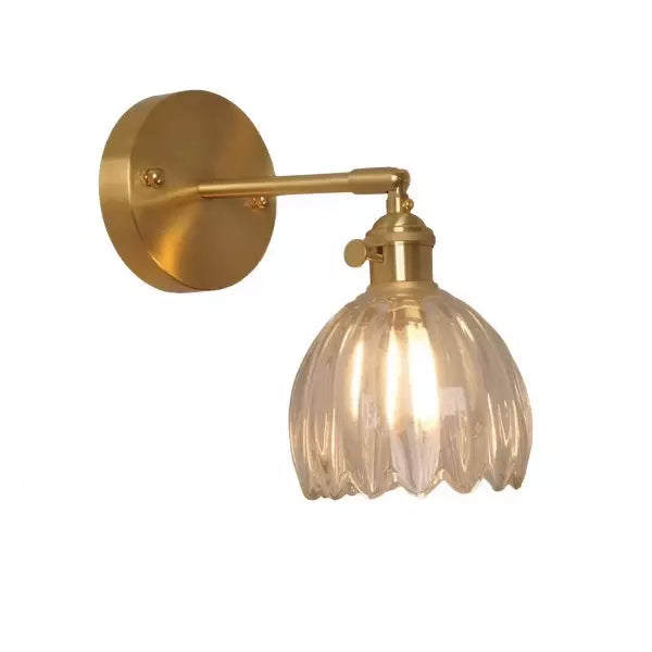 BlütenLicht: Vintage Tulip Glass Wall Lamp – Retro Flower Wall Light for Living Room & Bedroom