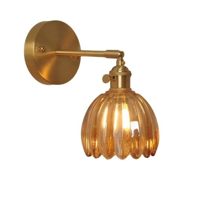 BlütenLicht: Vintage Tulip Glass Wall Lamp – Retro Flower Wall Light for Living Room & Bedroom