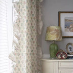 Blossom Ecstasy: Curtains with Lace Embroidery & Ruffles – Romantic Vintage Style for Living Room