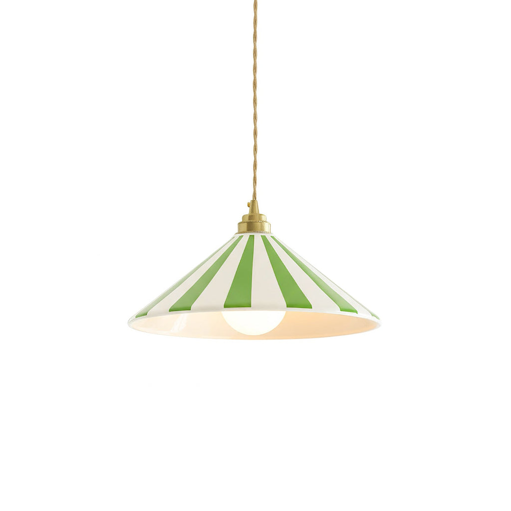 Bobine Striped Cone Glass Pendant Lamp