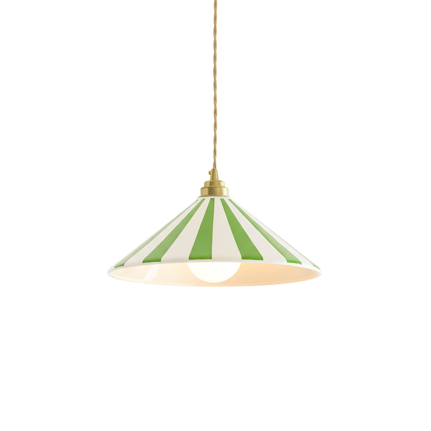 Bobine Striped Cone Glass Pendant Lamp