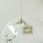 Bobine Striped Cone Glass Pendant Lamp