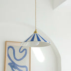 Bobine Striped Cone Glass Pendant Lamp