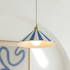 Bobine Striped Cone Glass Pendant Lamp