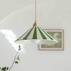 Bobine Striped Cone Glass Pendant Lamp