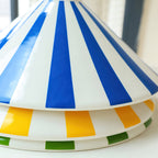 Bobine Striped Cone Glass Pendant Lamp