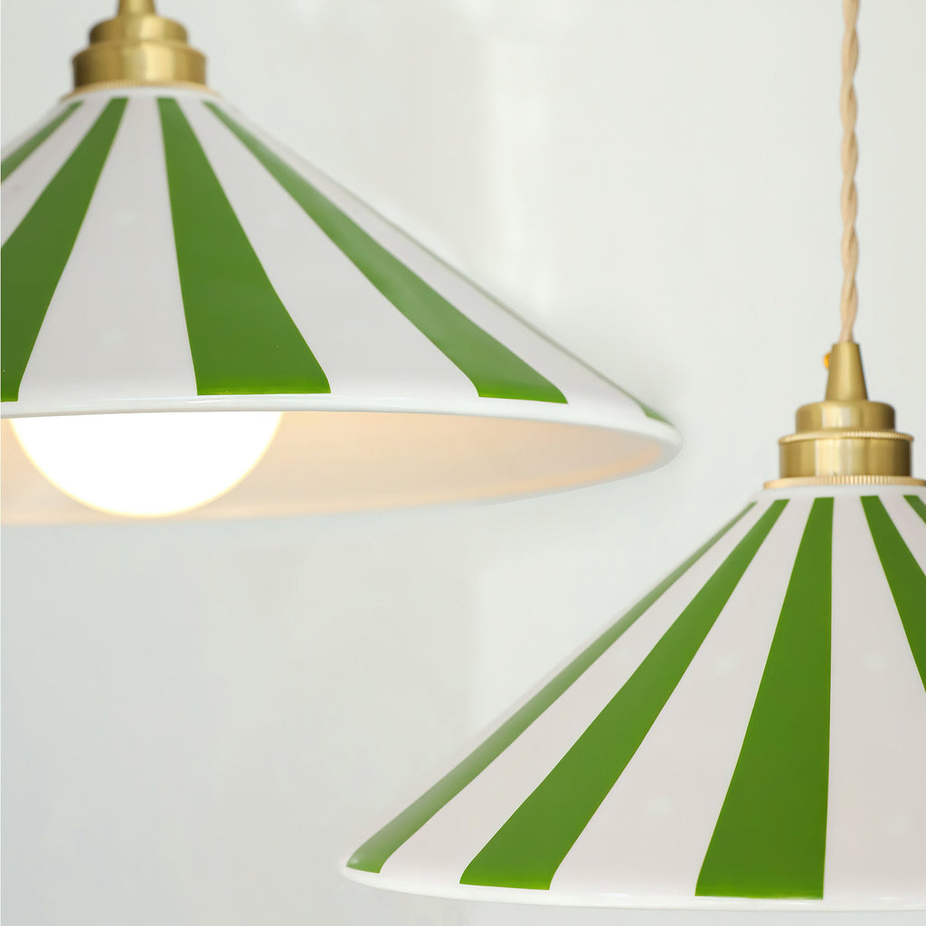 Bobine Striped Cone Glass Pendant Lamp
