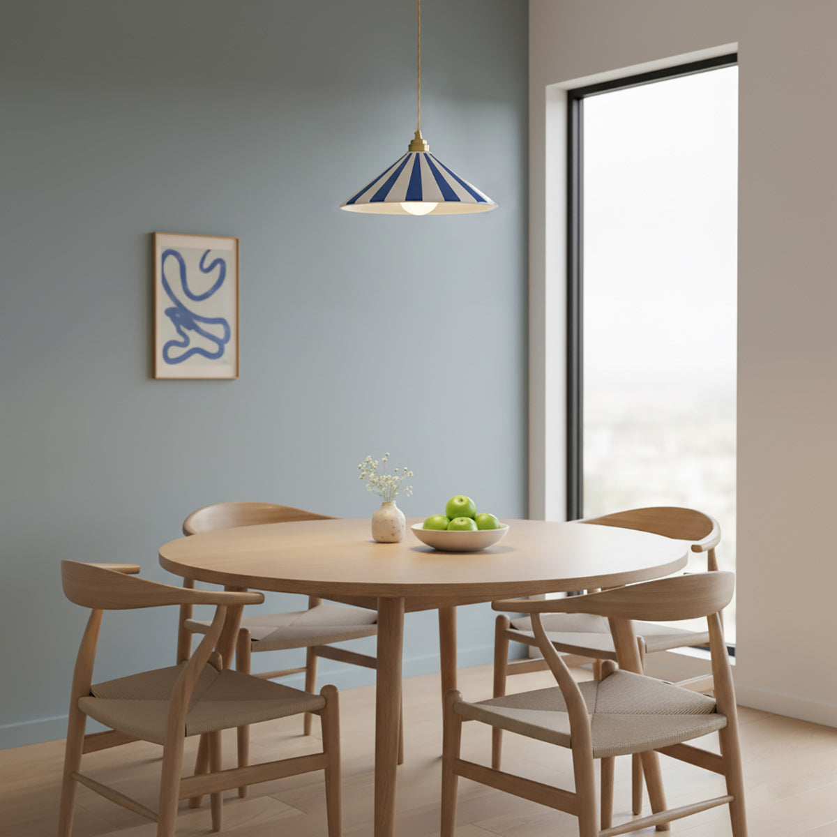 Bobine Striped Cone Glass Pendant Lamp