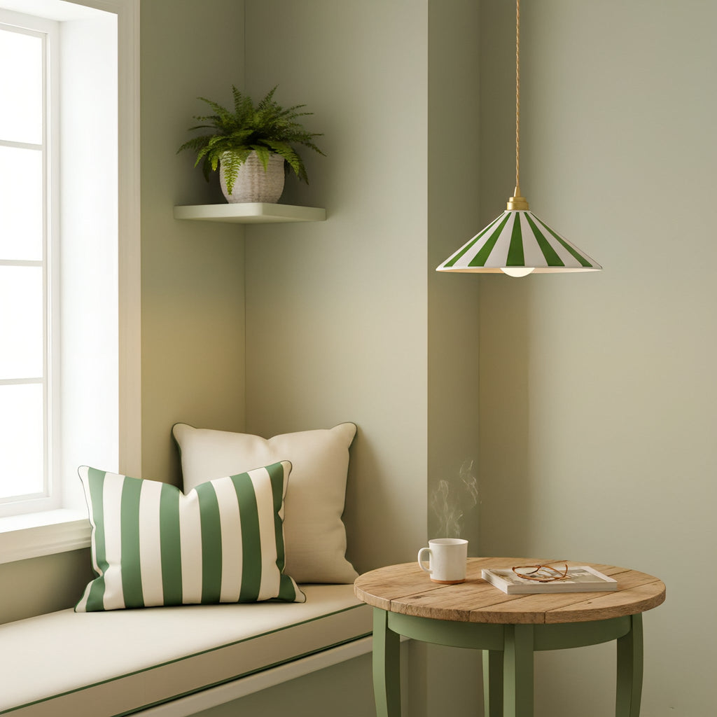 Bobine Striped Cone Glass Pendant Lamp