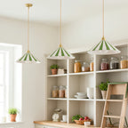 Bobine Striped Cone Glass Pendant Lamp
