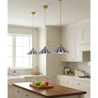Bobine Striped Cone Glass Pendant Lamp