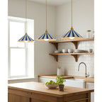 Bobine Striped Cone Glass Pendant Lamp