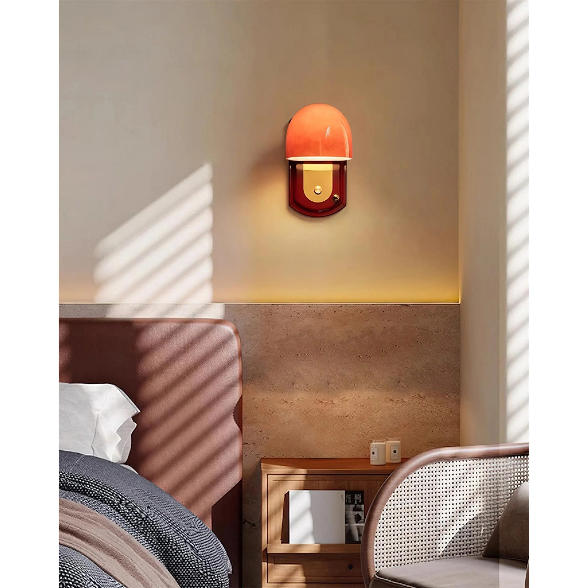 Bofea Vintage Dome Glass Wall Lamp