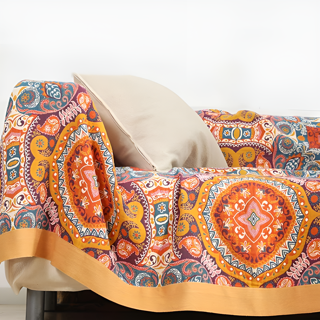 BohoChill: Boho Throw Blanket – Reversible Cotton Blanket for Sofa & Bed