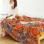 BohoChill: Boho Throw Blanket – Reversible Cotton Blanket for Sofa & Bed