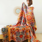 BohoChill: Boho Throw Blanket – Reversible Cotton Blanket for Sofa & Bed