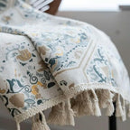 Boho Bliss: Curtain with Floral Structure & Tassels – Cozy & Stylish for Living and Dining Areas