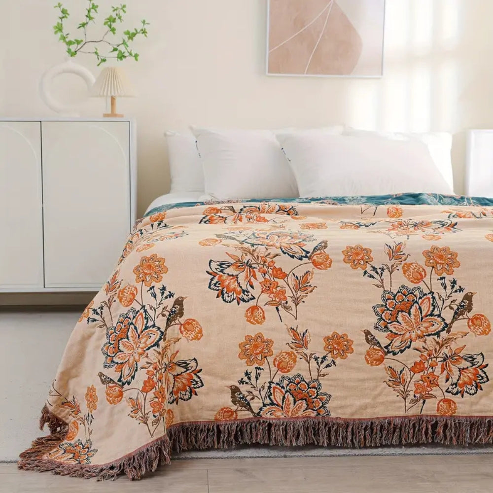 BohoHaus: Decorative Cotton Blanket in Boho Style with Rustic Design & Lightweight Structure – for Sofa & Bedroom