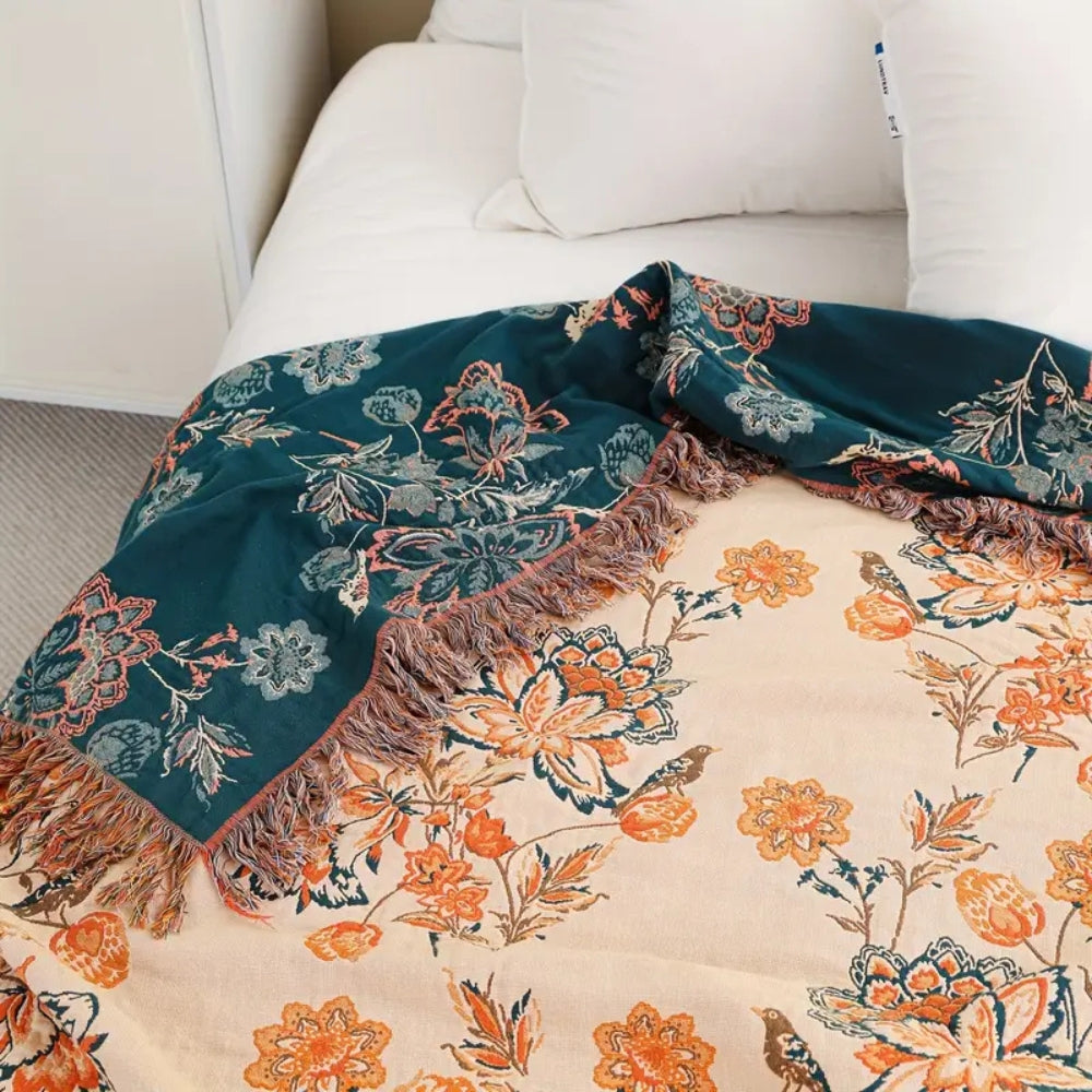 BohoHaus: Decorative Cotton Blanket in Boho Style with Rustic Design & Lightweight Structure – for Sofa & Bedroom