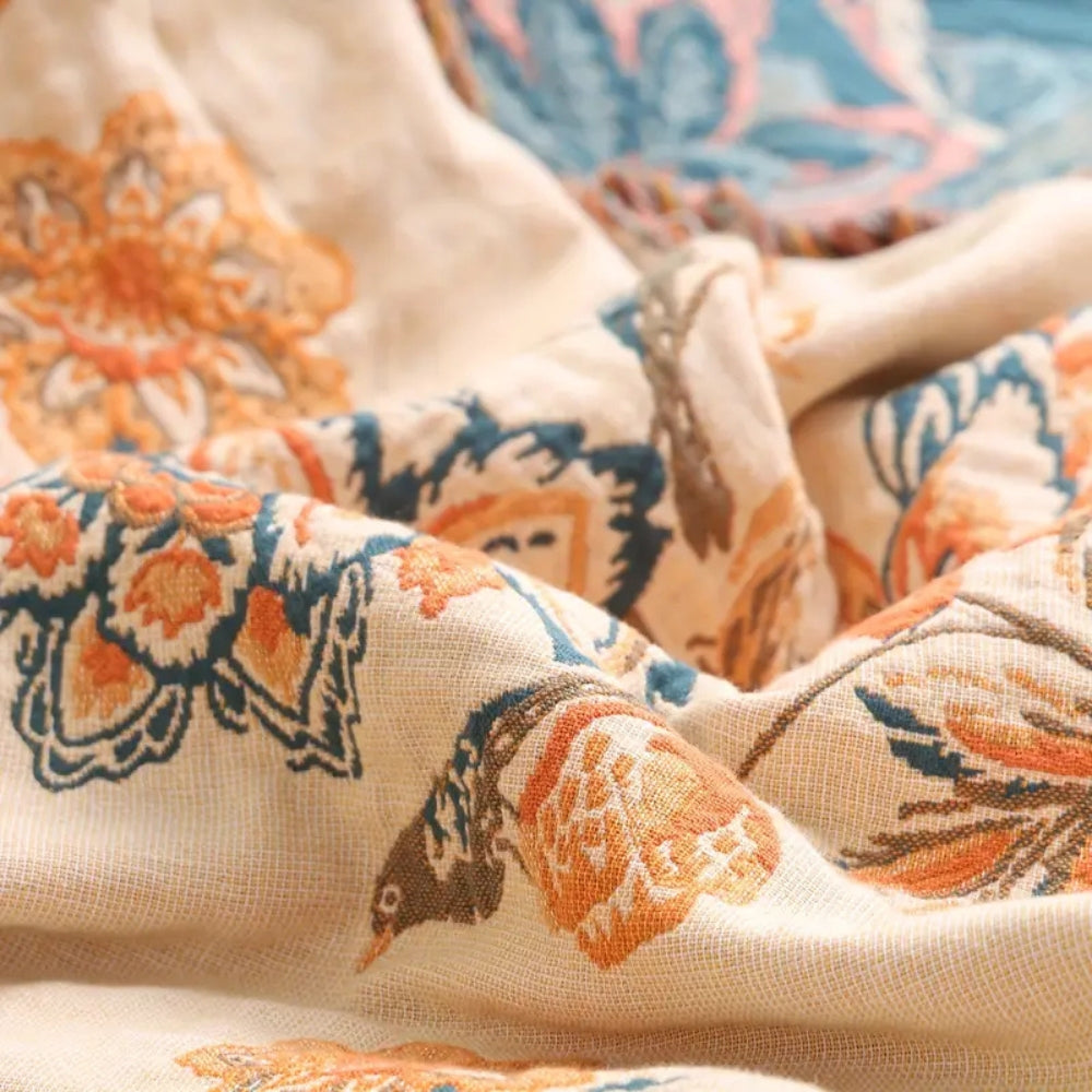 BohoHaus: Decorative Cotton Blanket in Boho Style with Rustic Design & Lightweight Structure – for Sofa & Bedroom