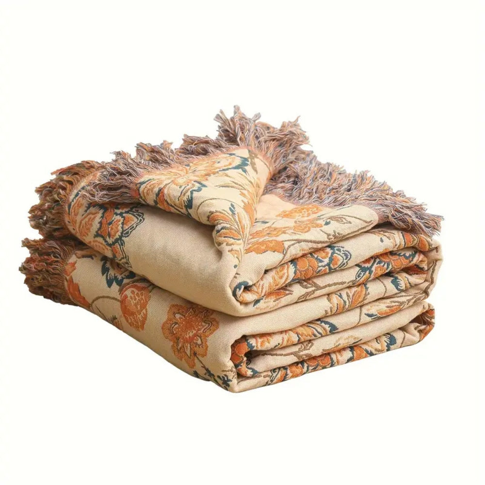 BohoHaus: Decorative Cotton Blanket in Boho Style with Rustic Design & Lightweight Structure – for Sofa & Bedroom