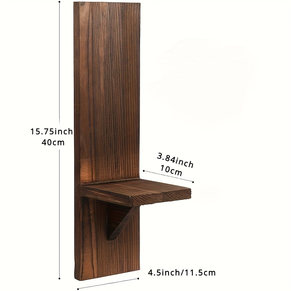 BohoLicht: Wooden Wall Shelves with Candle Holder – Decorative Shelf for Living Room & Hallway